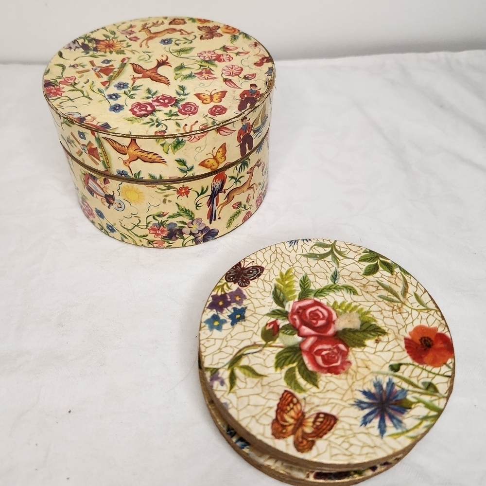 Floral Decorative Box with Butterflies